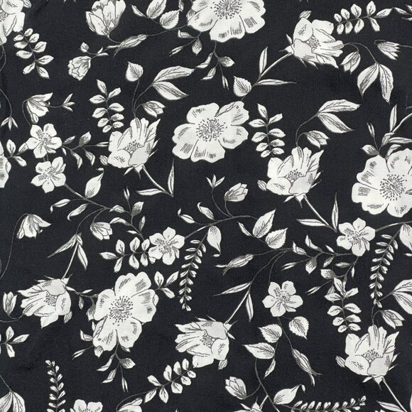 Aeropostale Wide Leg Floral Black White Flowy Crop Pants Smocked Waist Size XL - Picture 4 of 7